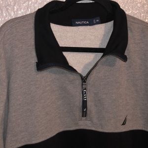 Nautica Navtech Quarter-Zip Sweater (Gray/Black)